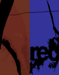 red / blue: projection